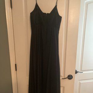 Black Chiffon Birdy Grey Bridesmaid Dress